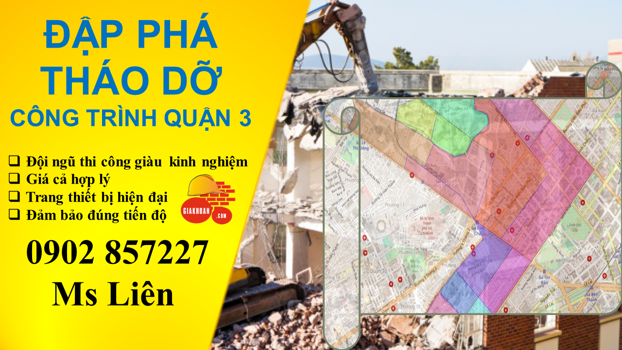 Đập phá tháo dỡ nhà cũ quận 3 giá rẻ Sáu Liên chất lượng